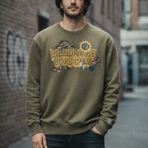 Billionaire Boys Club Sweatshirt Mens Pullover Graphic‎ Streetwear Green Medium